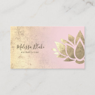 Carte De Visite logo de fleur de lotus en feuille d'or