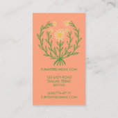 Carte De Visite Logo de fleur de marguerite moderne FLEUR PERSONNA (Dos)