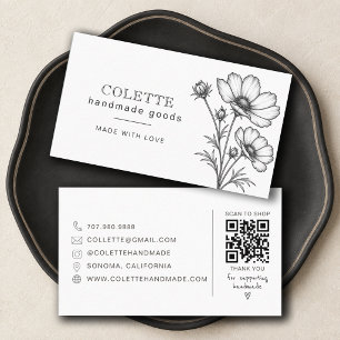 Carte De Visite Logo de fleur fait main 