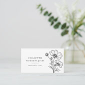 Carte De Visite Logo de fleur fait main (Debout devant)