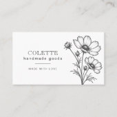 Carte De Visite Logo de fleur fait main (Devant)