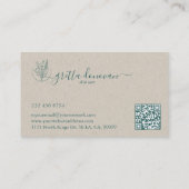 Carte De Visite Logo de fleurs botaniques papier d'artisanat beige (Dos)