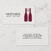 Carte De Visite Logo de fourchette de bouteilles de vin (Devant / Derrière)