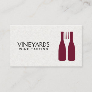 Carte De Visite Logo de fourchette de bouteilles de vin