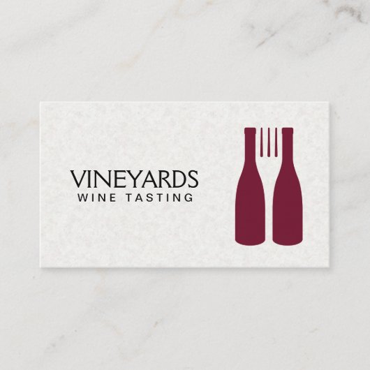 Carte De Visite Logo de fourchette de bouteilles de vin (Devant)
