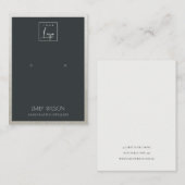 CARTE DE VISITE LOGO DE FRONTIÈRE EN ARGENT NOIR FAUX ÉCRAN (Devant / Derrière)