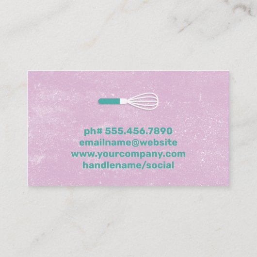 Carte De Visite Logo de gâteau | Whisk (Dos)