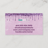 Carte De Visite Logo de gâteau | Whisk | Parties scintillant viole (Dos)