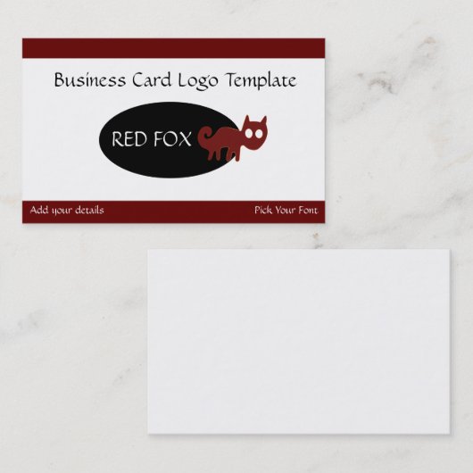 Carte De Visite Logo de Geoglyphes Red Fox (Devant / Derrière)