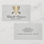 Carte De Visite Logo de Gold Keys Home | Cuir (Devant / Derrière)