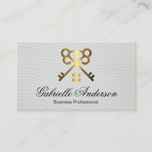 Carte De Visite Logo de Gold Keys Home | Cuir (Devant)