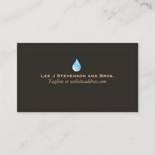 Carte De Visite Logo de goutte d'eau Plomber et traitement de l'ea (Devant)
