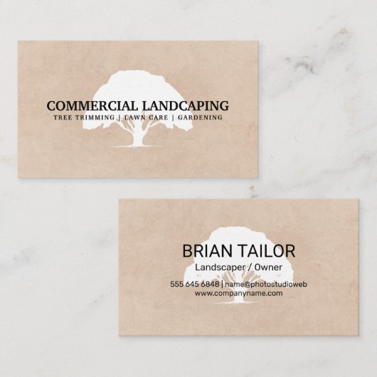 Carte De Visite Logo de grand arbre | Jardinage | Paysage (Devant / Derrière)