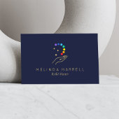 Carte De Visite Logo de guérison Reiki, Massage Thérapie Bleu fonc