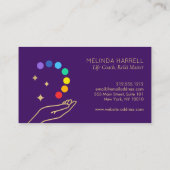 Carte De Visite Logo De Guérison Reiki, Massage Violet Clair (Dos)