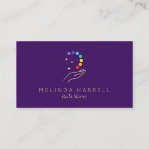 Carte De Visite Logo De Guérison Reiki, Massage Violet Clair
