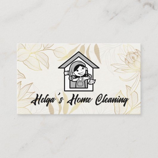 Carte De Visite Logo de Happy Cleaner | Tenue de la maison (Devant)
