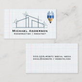 Carte De Visite Logo de Home Architect | Papier grisé | Constructi (Devant / Derrière)