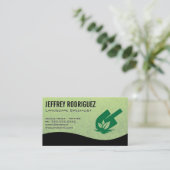 Carte De Visite Logo de jardinage Plante et lunette | Herbe (Debout devant)