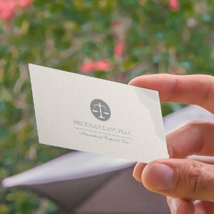 Carte De Visite Logo de justice gris clair beige