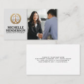 Carte De Visite Logo de justice juridique | Toucher la main de l'o (Devant / Derrière)