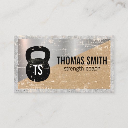 Carte De Visite Logo de Kettle Bell | Béton métallique (Devant)