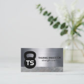 Carte De Visite Logo de Kettle Bell | Monogramme | Métal acier (Debout devant)