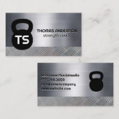 Carte De Visite Logo de Kettle Bell | Monogramme | Métal acier (Devant / Derrière)