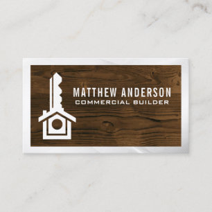 Carte De Visite Logo de Key Home Real Estate Planches de bois