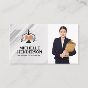 Carte De Visite Logo de la balance de la justice Femme d'affaire