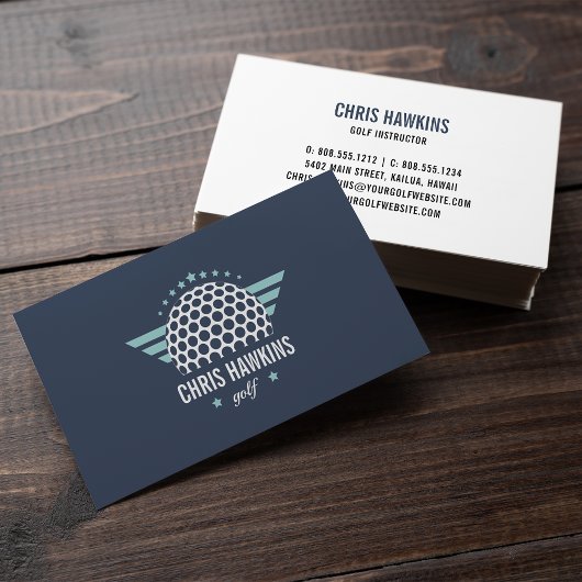 Carte De Visite Logo de la balle de golf | Golf Pro ou Instructeur