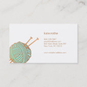 Carte De Visite Logo de la bille de Tricot Knitters (Dos)