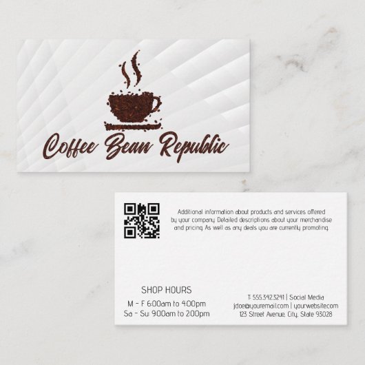 Carte De Visite Logo de la boîte de café | Barista (Devant / Derrière)