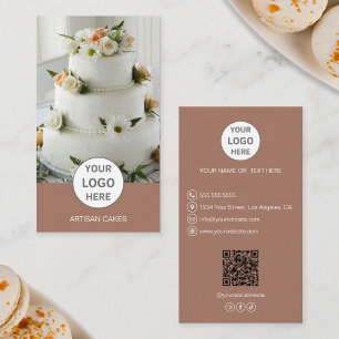 Carte De Visite Logo de la boulangerie Cake Photo Brown