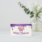 Carte De Visite Logo de la boulangerie Cupcake | Déchets de givrag (Debout devant)