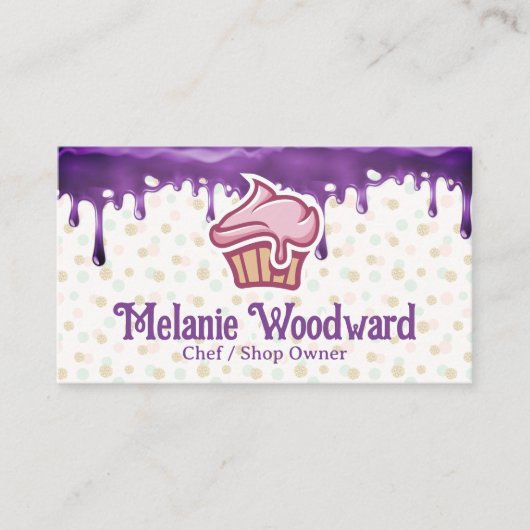 Carte De Visite Logo de la boulangerie Cupcake | Déchets de givrag (Devant)
