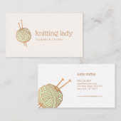 Carte De Visite Logo de la boule de tricot Crochet (Devant / Derrière)