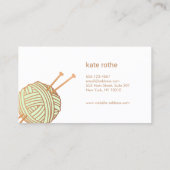 Carte De Visite Logo de la boule de Tricot noir Crochet (Dos)