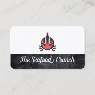 Carte De Visite Logo de la bouteille de crabe Restaurant de frui