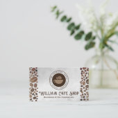 Carte De Visite Logo de la boutique de café | Haricots à café (Debout devant)