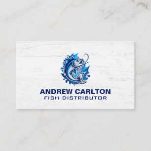 Carte De Visite Logo de la boutique de pêche   Fruits de mer   Res