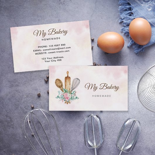 Carte De Visite Logo de la broche à rouleaux de boulangerie