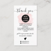 Carte De Visite Logo de la brosse rose moderne commander merci (Devant)