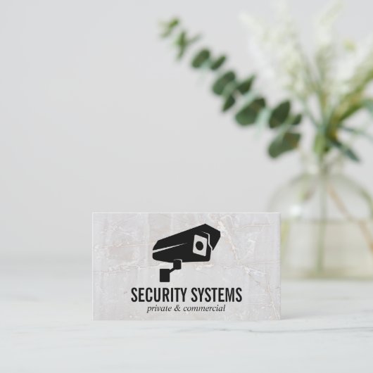 Carte De Visite Logo de la caméra de sécurité | Marbre (Debout devant)