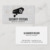 Carte De Visite Logo de la caméra de sécurité | Marbre (Devant / Derrière)