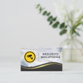 Carte De Visite Logo de la caméra de sécurité | Marbre métallique (Debout devant)