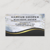 Carte De Visite Logo de la caméra de sécurité | Marbre métallique (Dos)