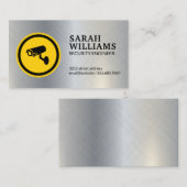 Carte De Visite Logo de la caméra de sécurité | Texture métallique (Devant / Derrière)