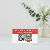 Carte De Visite Logo de la chaîne YouTube et code QR | YouTuber mo (Debout devant)