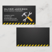 Carte De Visite Logo de la clé de marteau | Fibre de carbone (Devant / Derrière)